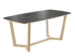 Стол Фрейм 1800*900*750 (мрамор черный глянец/ ноги дуб натуральный) Стол Фрейм 1800*900*750 (мрамор черный глянец/ ноги дуб натуральный)